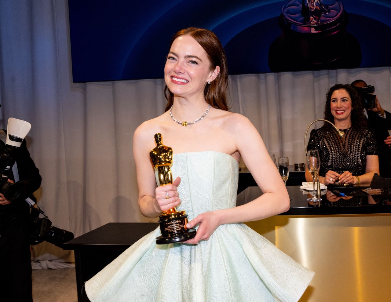 Emma Stone at the 96th Annual Oscars Governors Ball held at Dolby Theatre on March 10, 2024 in Los Angeles, California. (Photo by Michael Buckner/Variety via Getty Images)