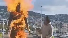 Zbezcześcił pomnik Ronaldo. Policja schwytała podpalacza