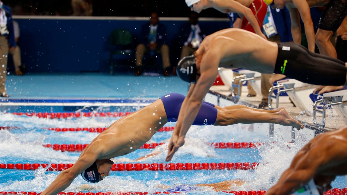 Michael Phelps w sztafecie 4x100 m st dowolnym na IO 2016
