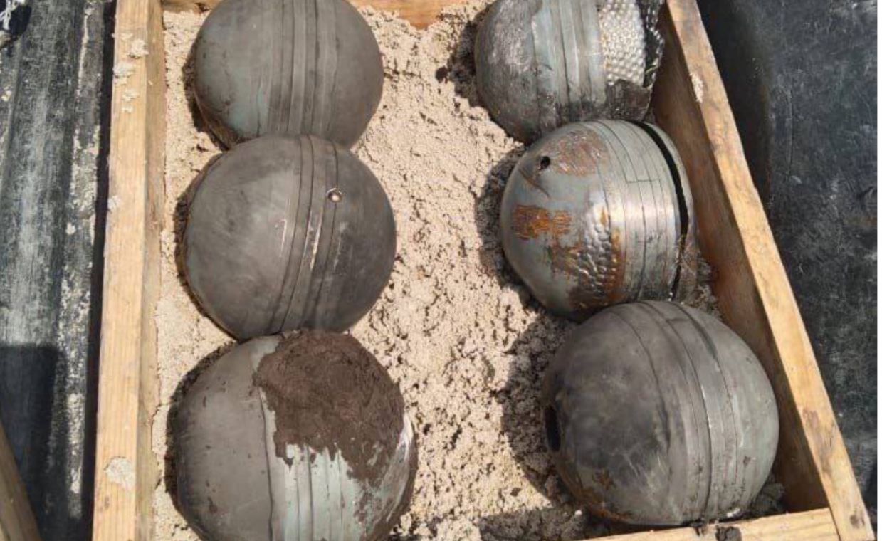 Submunition from a cluster warhead in Ch-101