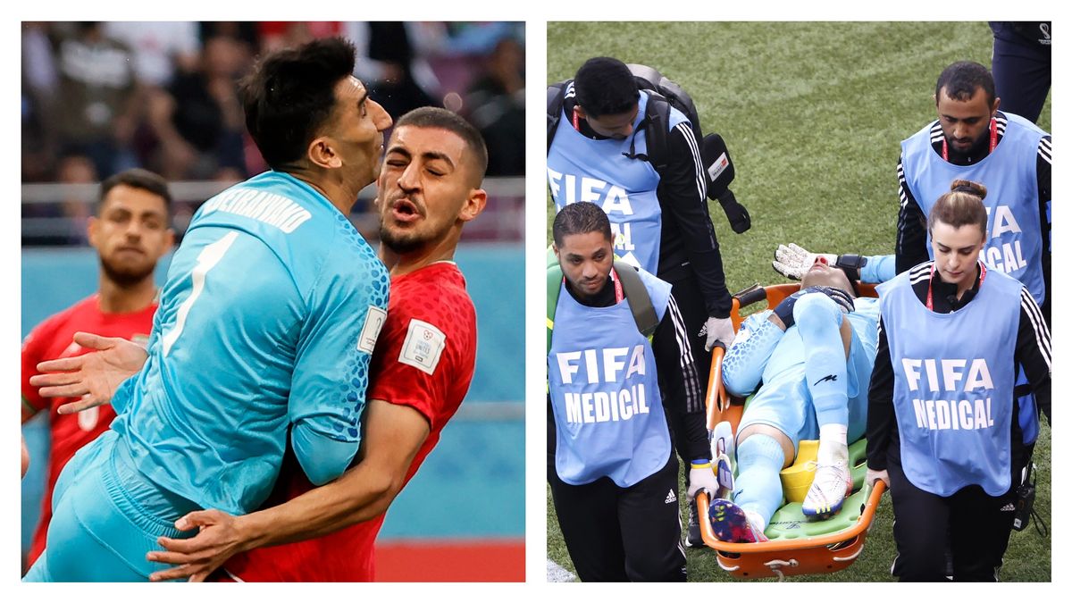 Ali Beiranvand - bramkarz reprezentacji Iranu - został przewieziony do szpitala po tym, jak doznał wstrząsu mózgu podczas meczu mistrzostw świata w Katarze