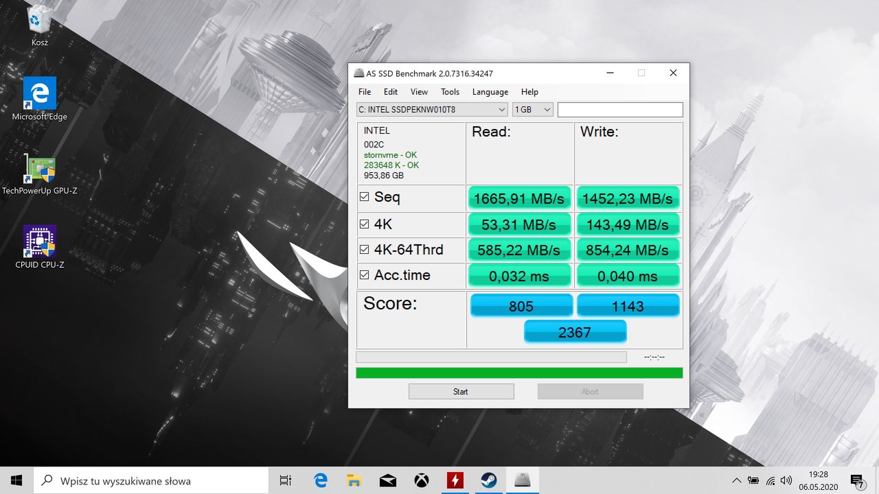 Dla formalności – Intel 660p 1 TB w akcji