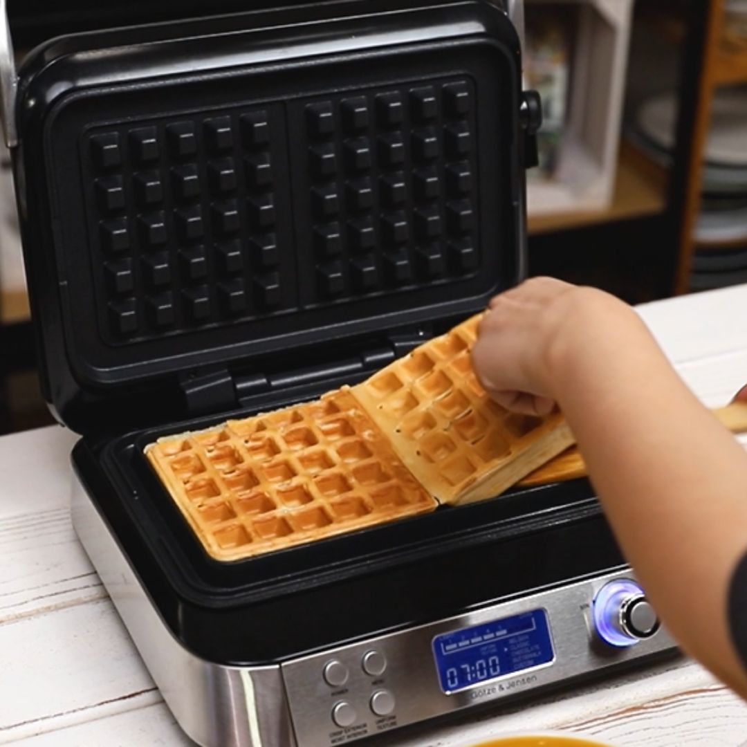 The waffles are ready.