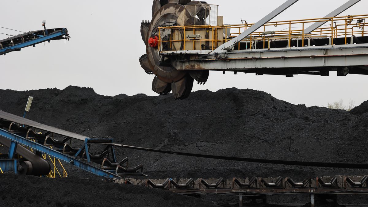 A view of the coal mine in Brzeszcze, Poland on April 1, 2024. (Photo by Jakub Porzycki/NurPhoto via Getty Images)