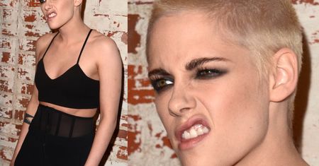 Niemal łysa Kristen Stewart robi "seksowną" minę na premierze (ZDJĘCIA)