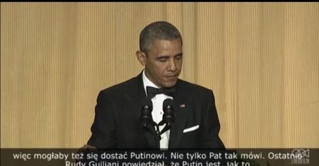 Obama rzuca żartami podczas obiadu dla korespondentów