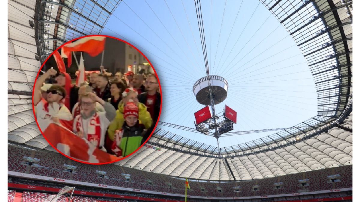 Przemarsz kibiców na stadion.