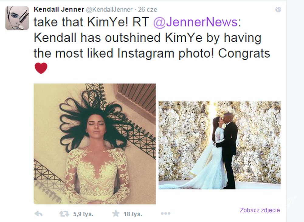 Kendall Jenner  - Twitter