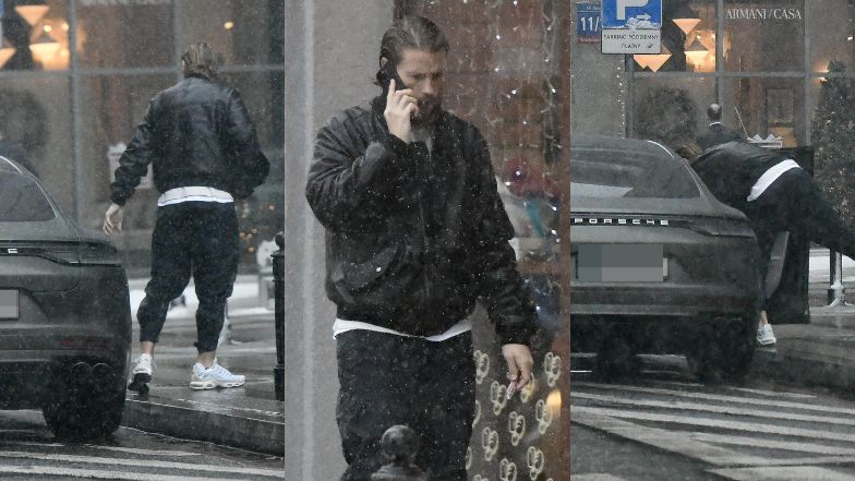 Sebastian Fabijański parkuje na zakazie
