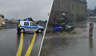 Zalane ulice w Głuchołazach. Trudna sytuacja pogodowa