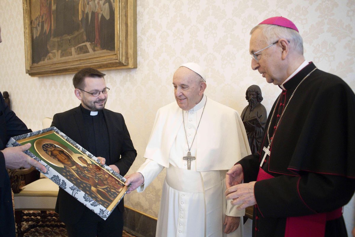 Na zdjęciu Gądecki z papieżem Franciszkiem. Watykan,  29.03.2022 r.