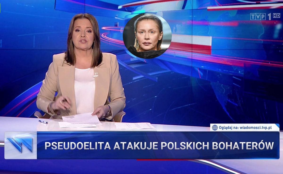 Katarzyna Warnke została wspomniana w materiale "Wiadomości" TVP
