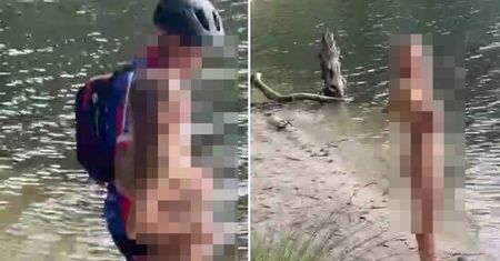 Dantejskie sceny nad jeziorem w Szczecinie. W akcji senior i naga 23-latka