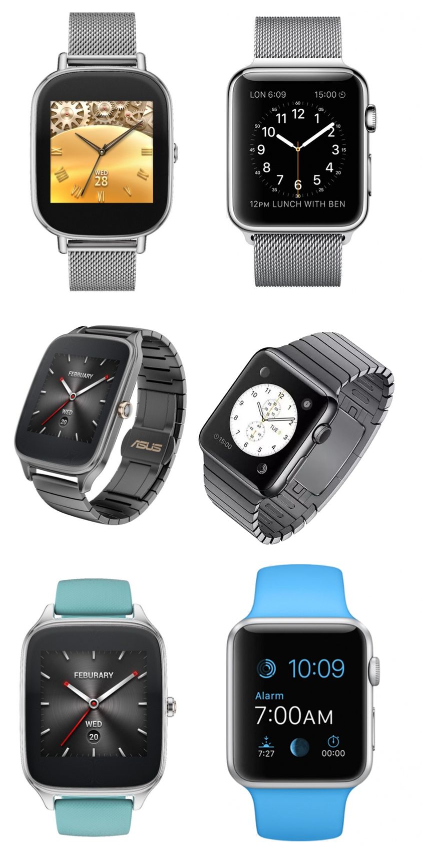 Asus ZenWatch 2 i Apple Watch