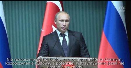 Prezydent Putin mówi o wstrzymaniu prac przy Rurociągu Południowym