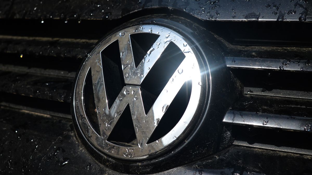 A view of a Volkswagen car logo.On Wednesday, April 15, 2020, in Krakow, Poland. (Photo by Artur Widak/NurPhoto via Getty Images)