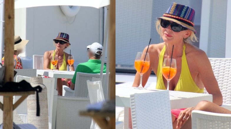 Beata Ścibakówna i Jan Englert wypoczywają na plaży w Juracie