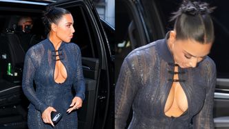 Kim Kardashian promuje serial odważnym dekoltem. Celebrytka pilnowała, żeby nie doszło do wpadki