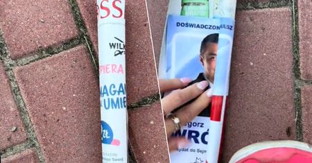 Ulotki wyborcze w gazetkach znanej sieci. Jest stanowisko firmy