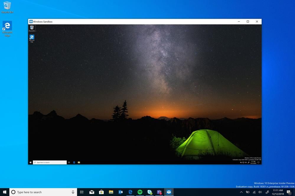 Windows Sandbox, czyli lekka maszyna wirtualna w Windows, źródło: Microsoft.