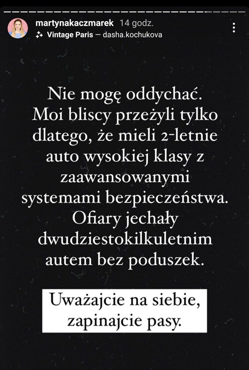 Goście weselni influencerki spowodowali wypadek