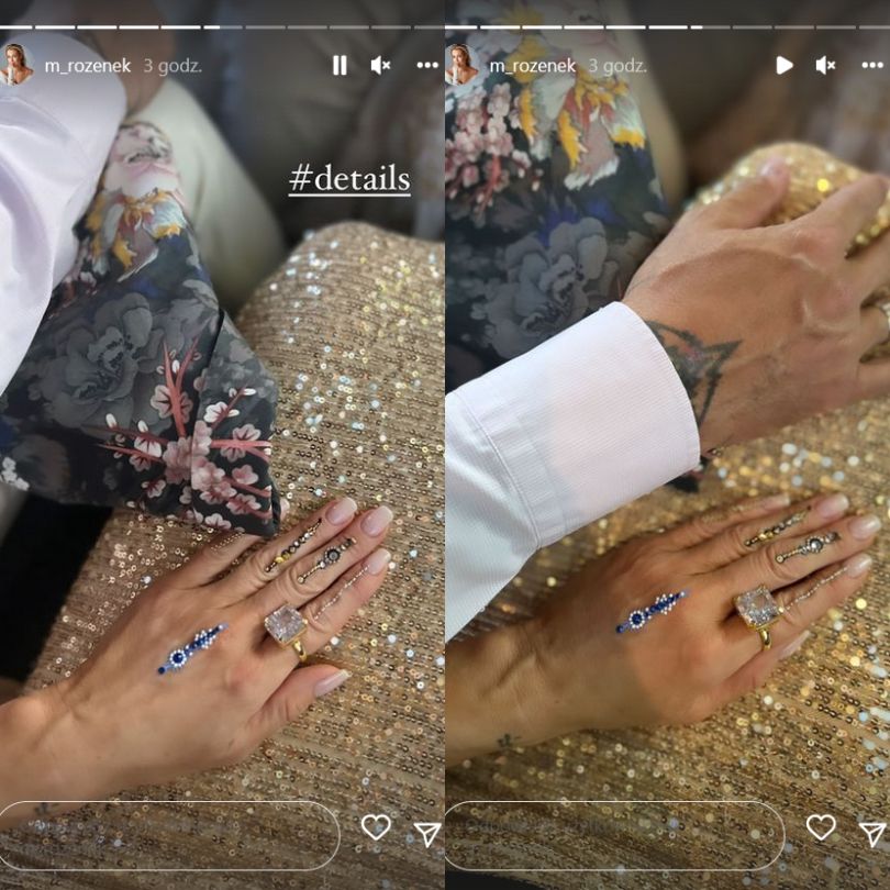 Małgorzata Rozenek pozuje w złotej sukni