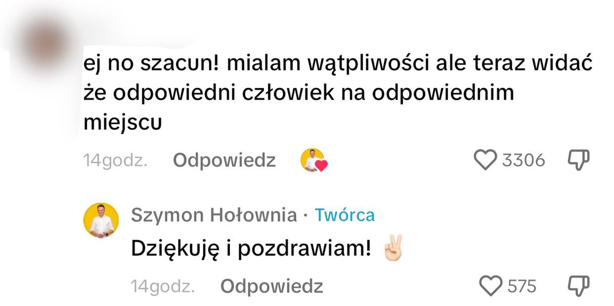 komentarze pod nagraniem z przemówienia Szymona Hołowni