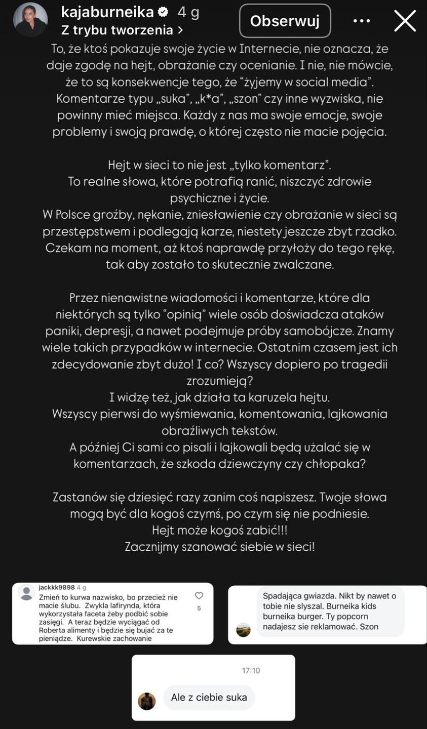 Kaja Kędzierska o hejcie