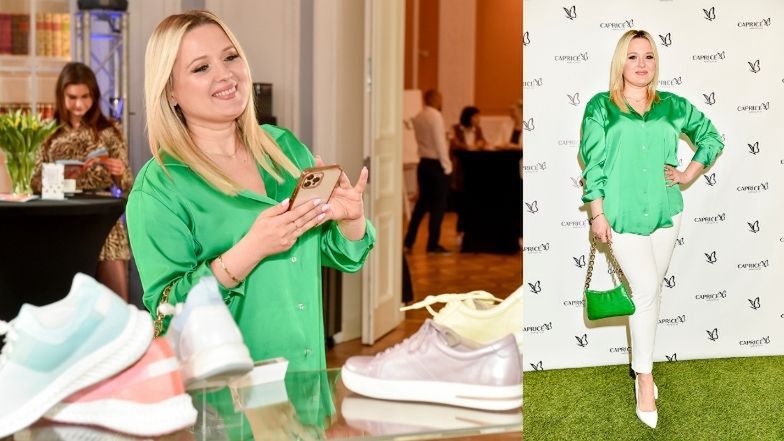 Celebrytki oglądają buty na evencie