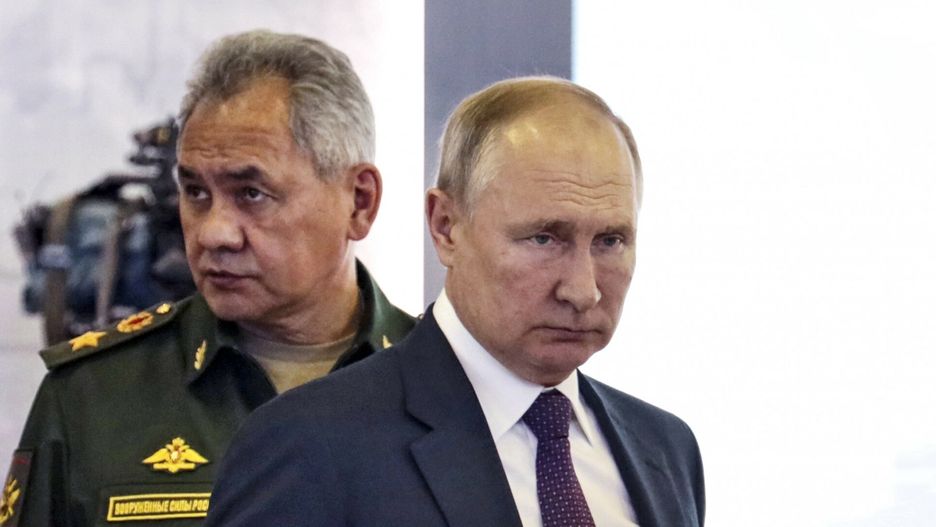 arch49Russian President Vladimir Putin, right, and Russian Defense Minister Sergei Shoigu attend the launch of the construction of new nuclear submarines and other warships via video conference on the side of the International Military Technical Forum Army-2021 in Alabino, outside Moscow, Russia, Monday, Aug. 23, 2021. Putin has launched the construction of new nuclear submarines and other warships, part of a sweeping military modernization effort amid tensions with the West. He gave orders for two nuclear submarines armed with intercontinental ballistic missiles along with two diesel-powered submarines and two corvettes at shipyards in Severodvinsk, St. Petersburg and Komsomolsk-on-Amur. (Evgeniy Paulin, Sputnik, Kremlin Pool Photo via AP)Pool Sputnik Kremlin