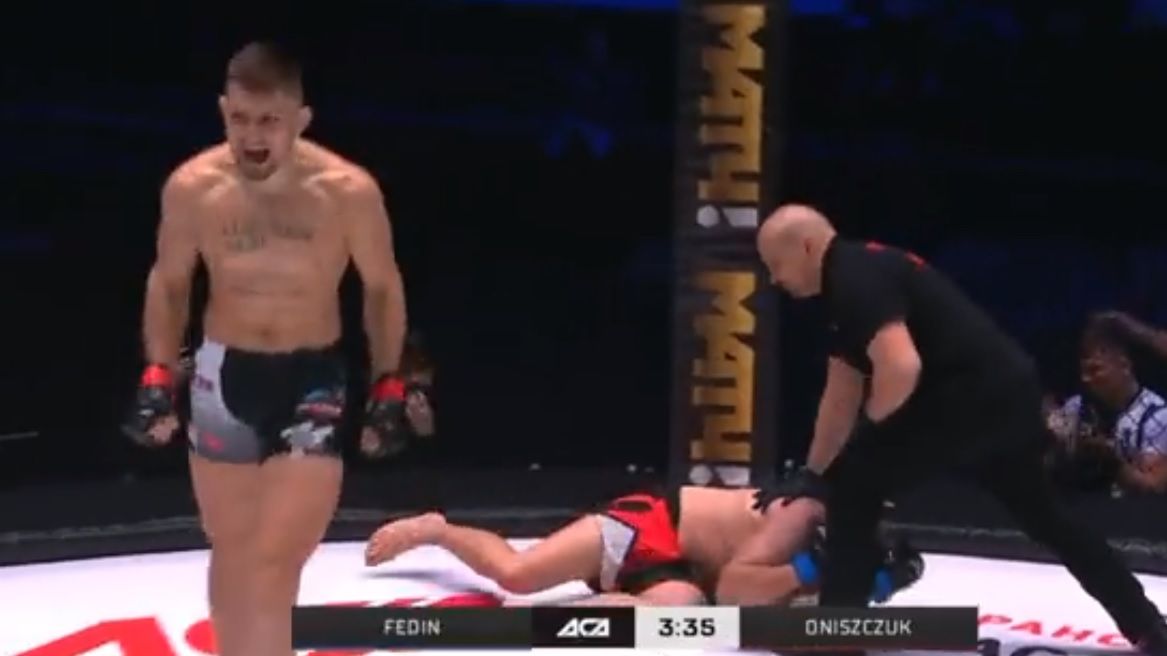 Twitter / Kamil Oniszczuk znokautował Władimira Fedina na gali AC 133