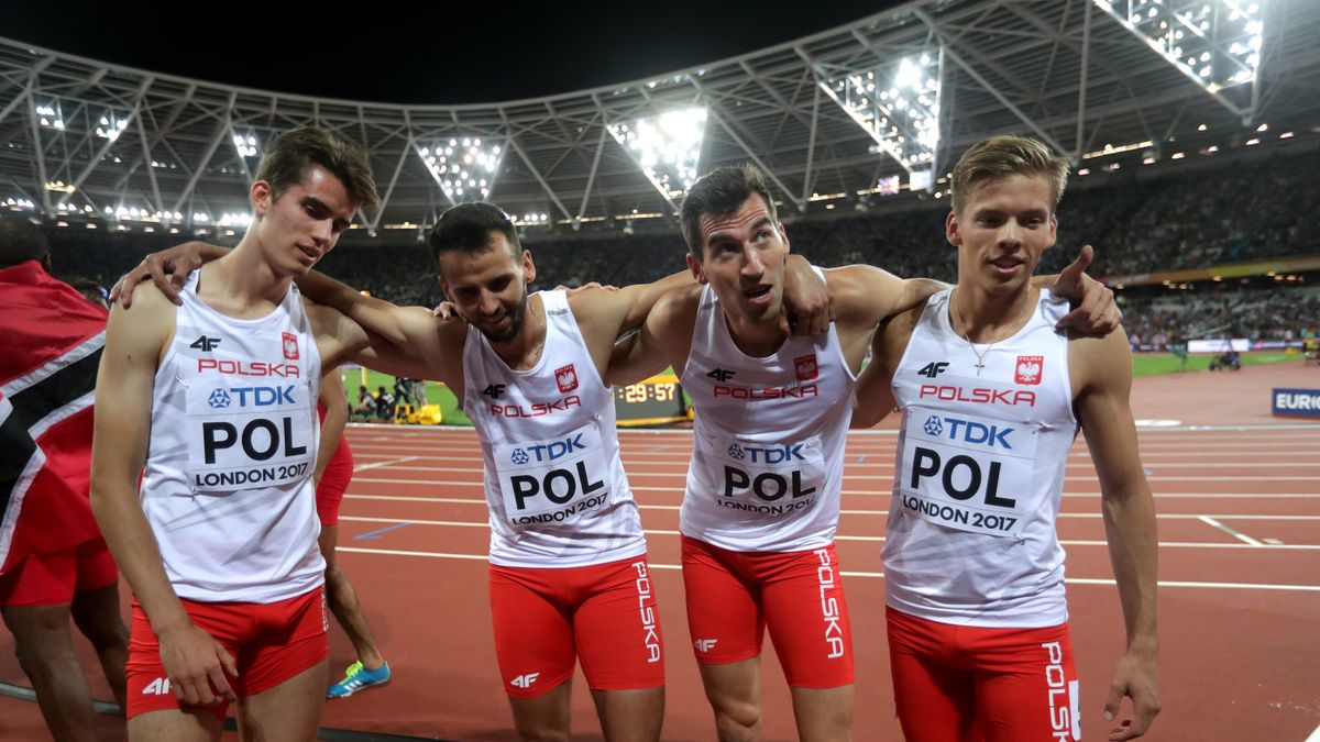 Polska sztafeta 4x400 metrów mężczyzn po finale na MŚ w Londynie