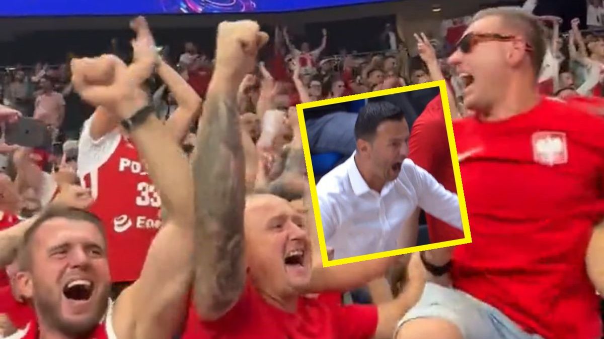 Twitter / Na zdjęciu: szalona radość polskich kibiców i trenera Igora Milicicia