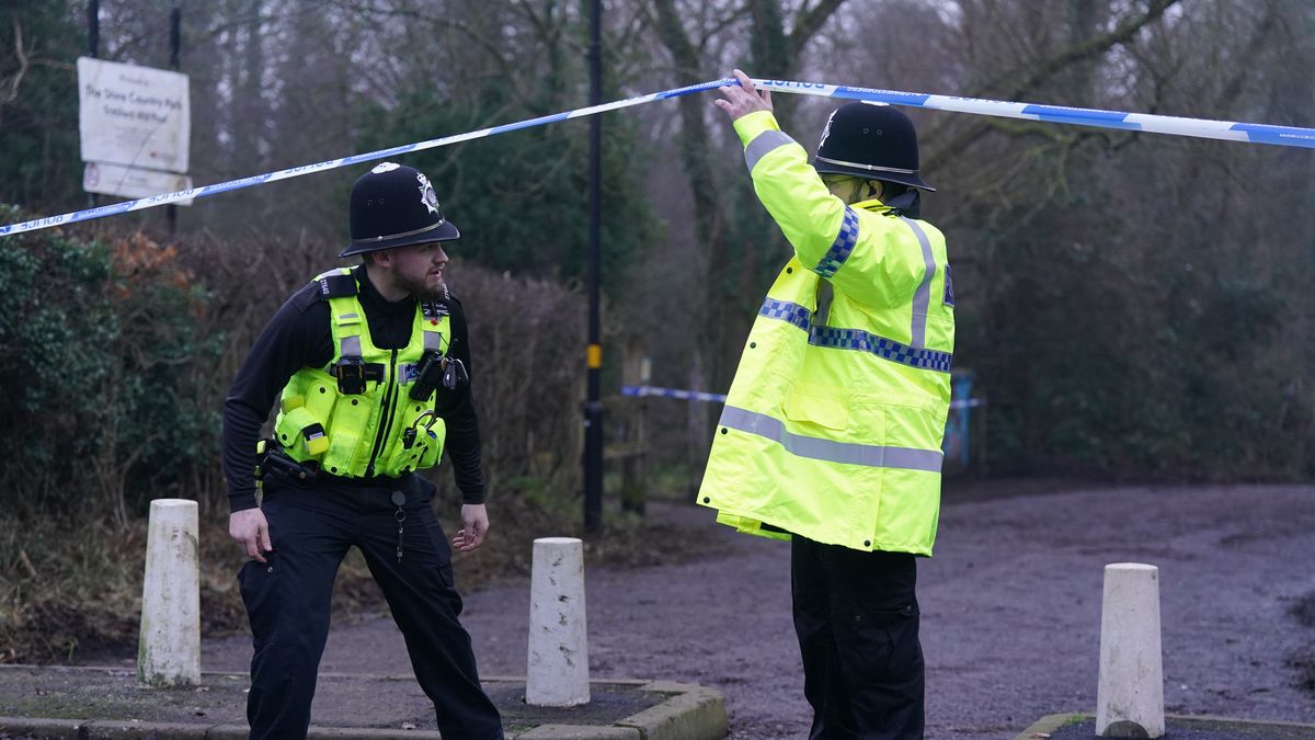 Police officers at the scene near Scribers Lane in the Hall Green area of Birmingham where a 12-year-old boy died following a stabbing on Tuesday afternoon. Picture date: Wednesday January 22, 2025. (Photo by Jacob King/PA Images via Getty Images)