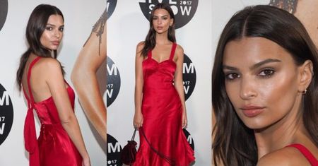 Wystrojona Emily Ratajkowski wygina się na ściance