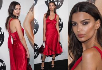 Wystrojona Emily Ratajkowski wygina się na ściance