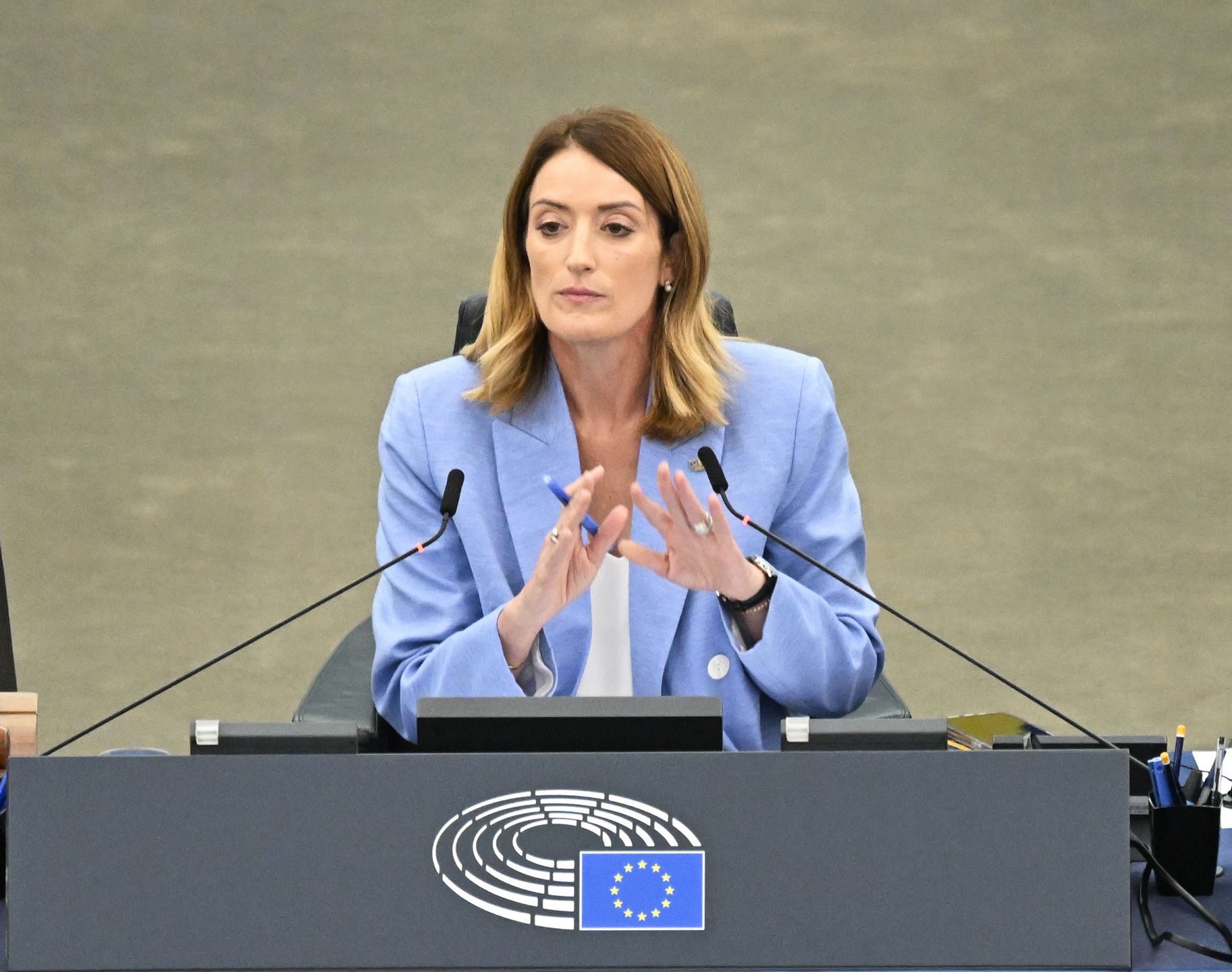 Na zdjęciu przewodnicząca Parlamentu Europejskiego Roberta Metsola