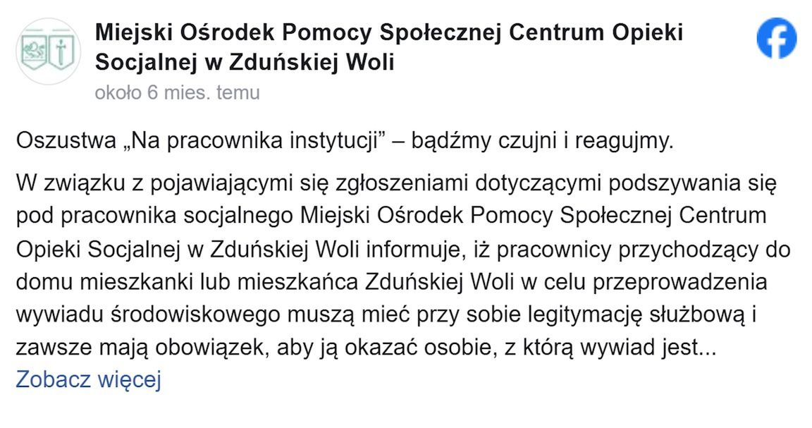 MOPS ostrzega przed oszustami