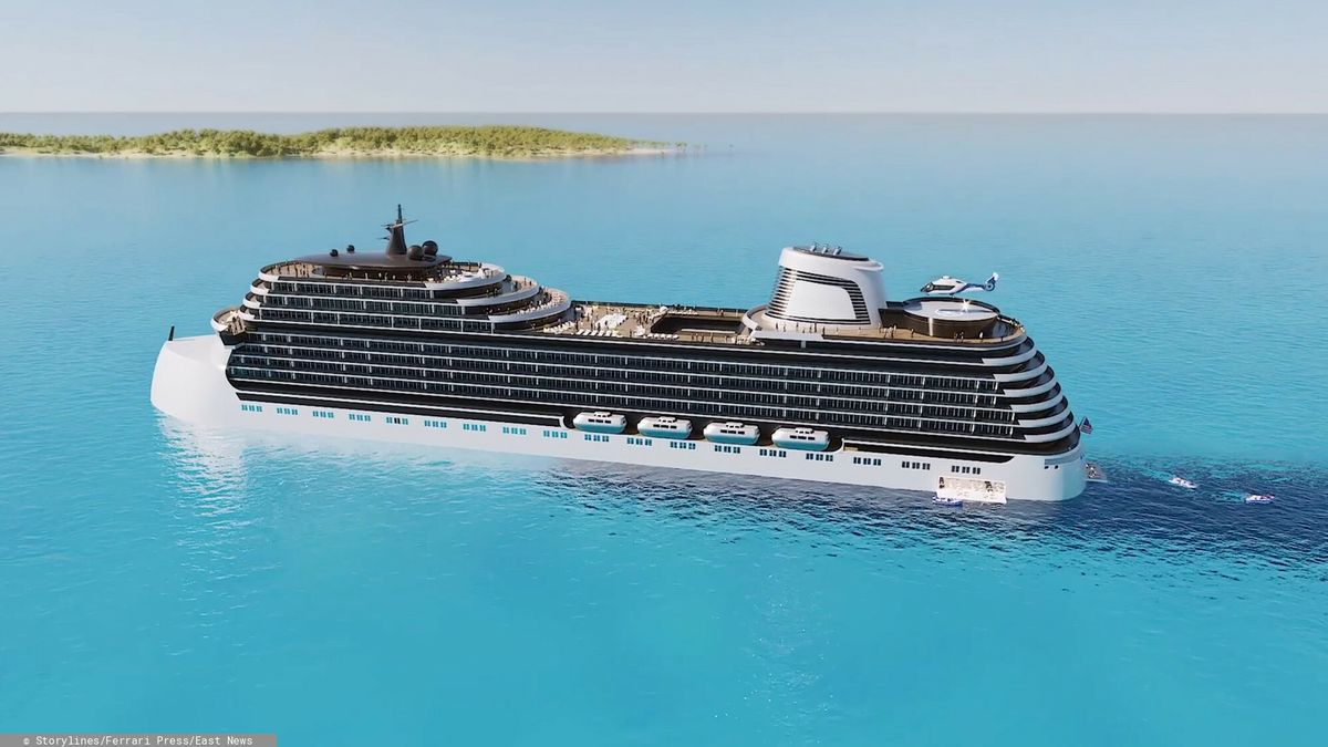 Luksusowe domy wakacyjne na wycieczkowcu
Ferrari Press AgencyCruise 1Ref 1414317/08/2022See Ferrari textPictures must credit: StorylinesA luxury liner set to sail the world is offering holiday homes costing up to $8 million USD / ?7.87 million euros.Private US residential ship maker Storylines and Croatian shipyard Brodosplit announced plans to build what they?re calling the world?s first environmentally conscious residential ship. The 753-foot vessel, dubbed MV Narrative, has begun its engineering phase. The two companies estimate it will cost $1.5 billion USD / ?1.48 billion euros to complete.The residences will range from $1 million USD / ?980.000 euros  to $8 million, with a limited number of 24-year leases available starting at $647,000 USD / ?637.000 eurosThe massive ship will have 547 residences and  will be the first of its kind to be powered by liquid natural gas propulsion. Its maiden voyage will traverse hundreds of destinations across six continents, and stops at ports are expected to span between one and five days.OPS: Artists's impression of the Storylines MV Narrative cruise ship due to set sail in 2024.Picture supplied by Ferrari
Storylines