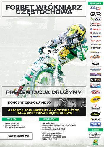 Plakat promujący prezentację Włókniarza