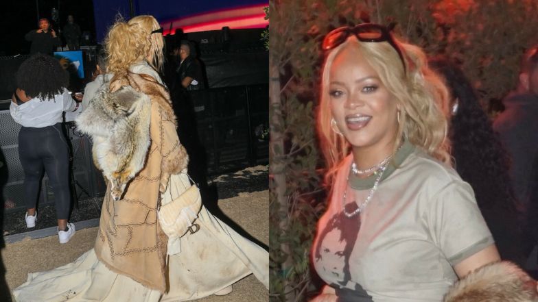 Odmieniona Rihanna ZAMIATA PODŁOGI gigantycznym futrem. Tak wystroiła się na Coachellę. Idealna kreacja na festiwalowe szaleństwa? (ZDJĘCIA)