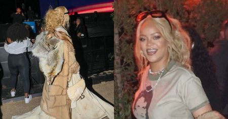 Odmieniona Rihanna ZAMIATA PODŁOGI gigantycznym futrem. Tak wystroiła się na Coachellę. Idealna kreacja na festiwalowe szaleństwa? (ZDJĘCIA)