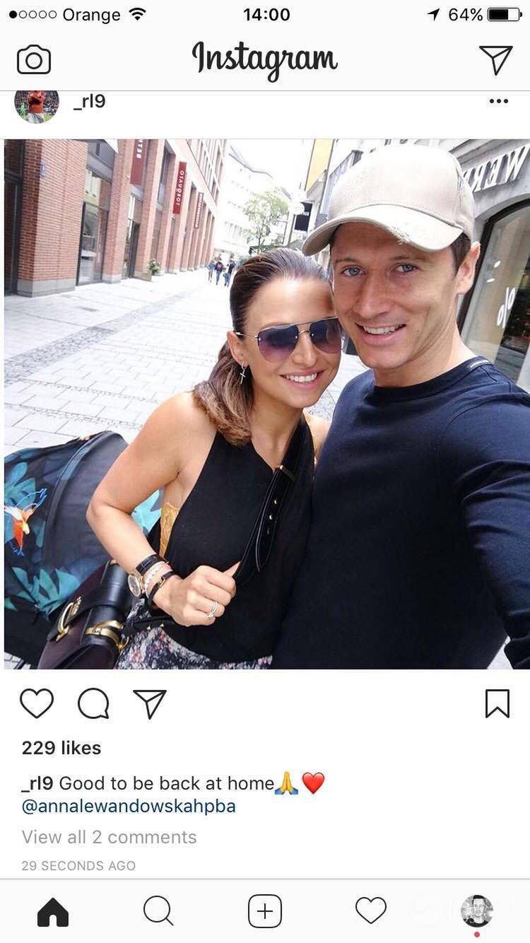 Robert Lewandowski dodał zdjęcie z Anną