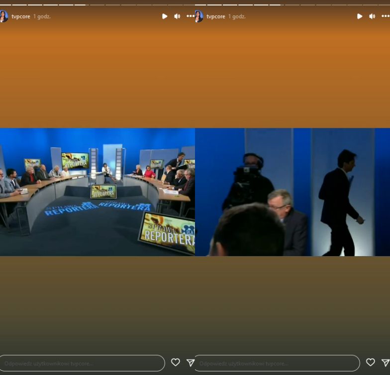 Piotr Kaszewiak wychodzi ze studia "Sprawy dla reportera" po ostrej wymianie zdań z Piotrem Ikonowiczem