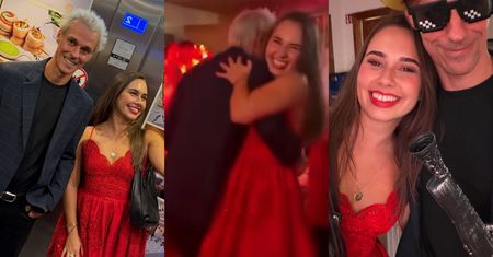 Blondwłosy Piotr Żyła i Marcelina Ziętek imprezują u Stochów! Selfie w windzie, wygłupy i tańce do wokalu Karpiel-Bułecki (ZDJĘCIA)