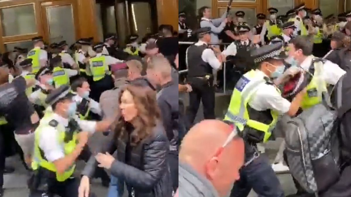 W Londynie doszło do starć z antyszczepionkowcami.