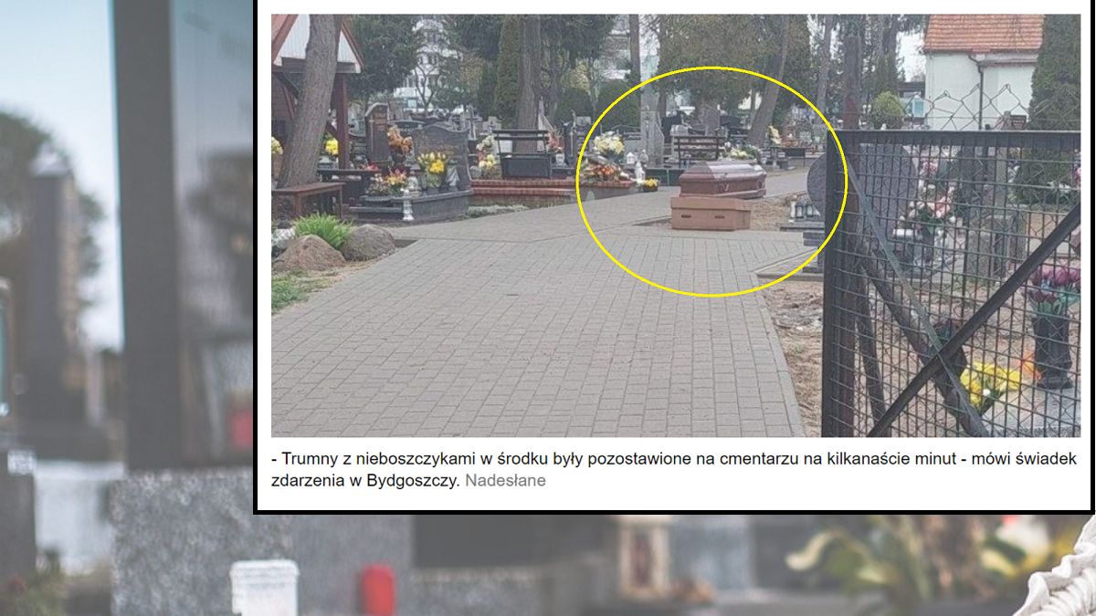 Świadek nadesłał zdjęcie porzuconych trumien do Expressu Bydgoskiego. 