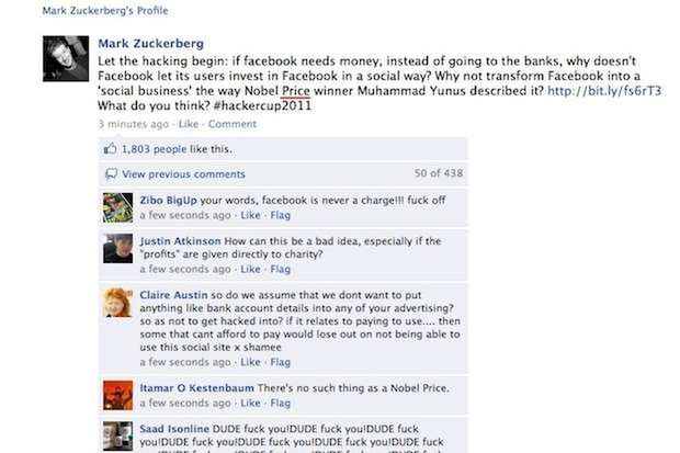 Założyciel Facebooka padł ofiarą hakerów... na Facebooku 2