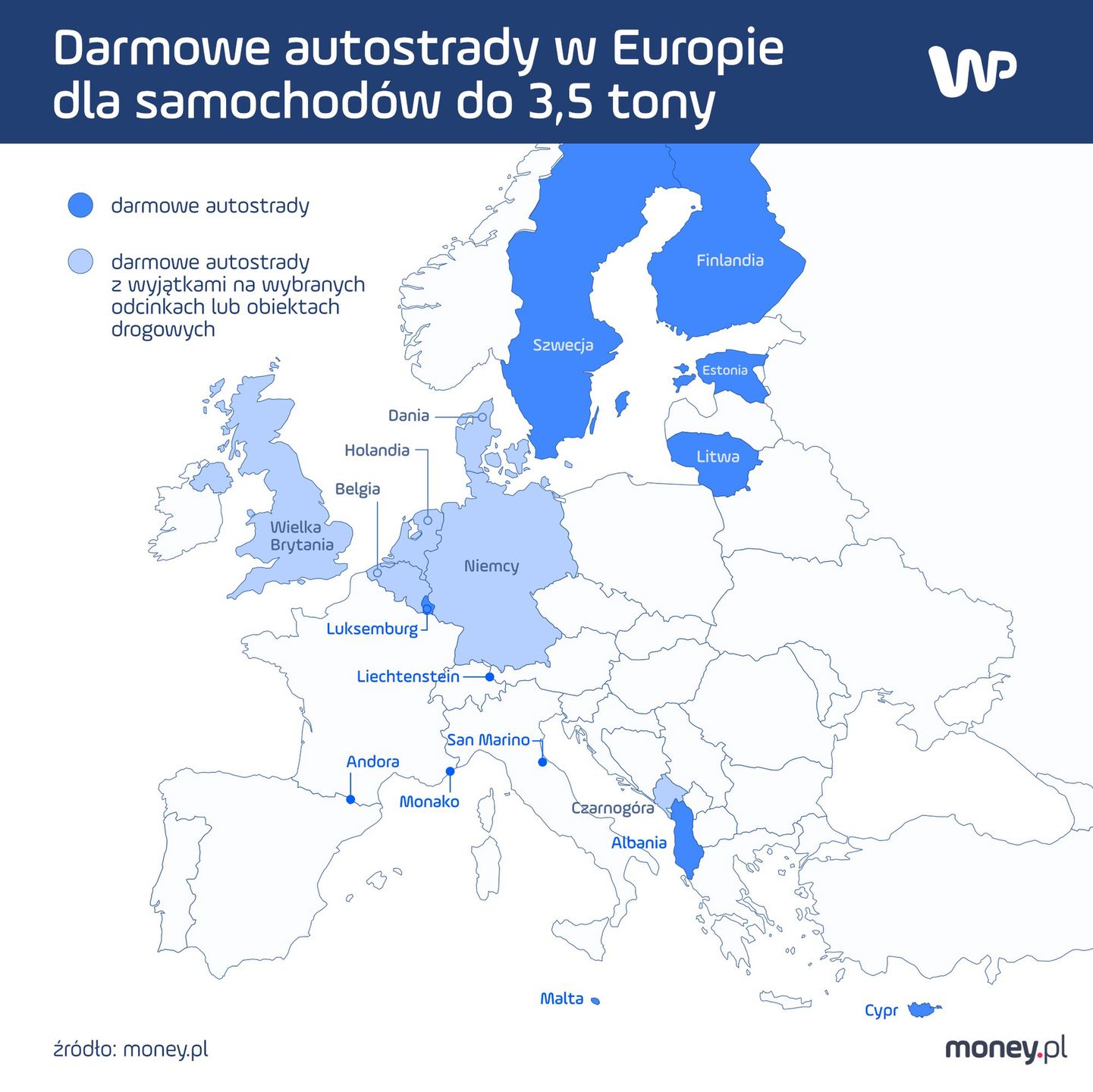 Darmowe autostrady w Europie 