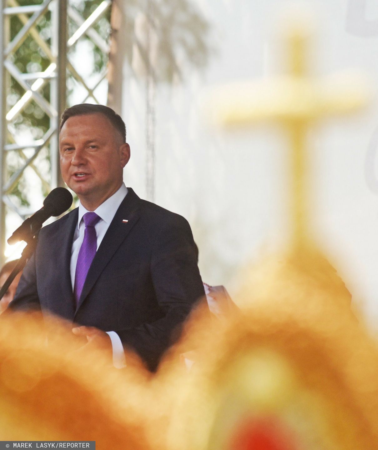 Zapracowani Andrzej Duda i Agata Duda świętują dożynki w Zbylitowskiej Górze